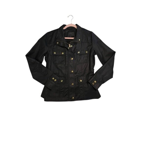 J. Crew Downtown Field Waxed Jacket Black - Picture 1 of 10
